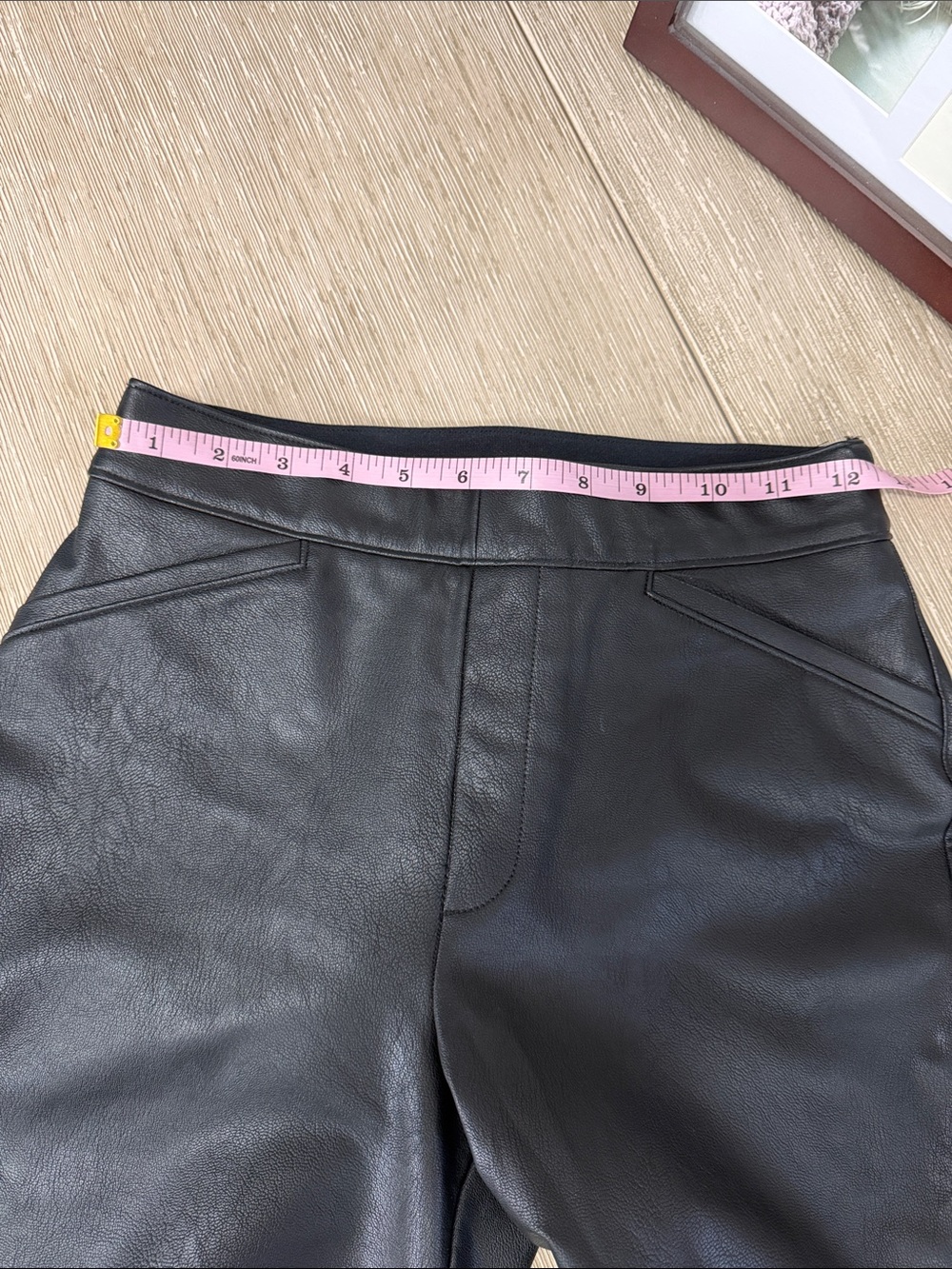 Spanx black faux leather flare pants S - Picture 5 of 11